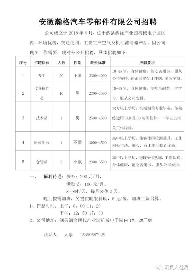 宿县招工最新招聘信息概览